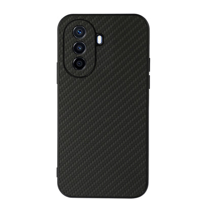 For Huawei Enjoy 50 China/nova Y70 4G Global/nova Y70 Plus Fine Hole Carbon Fiber Texture Shockproof Phone Case(Black) - Huawei Cases by buy2fix | Online Shopping UK | buy2fix
