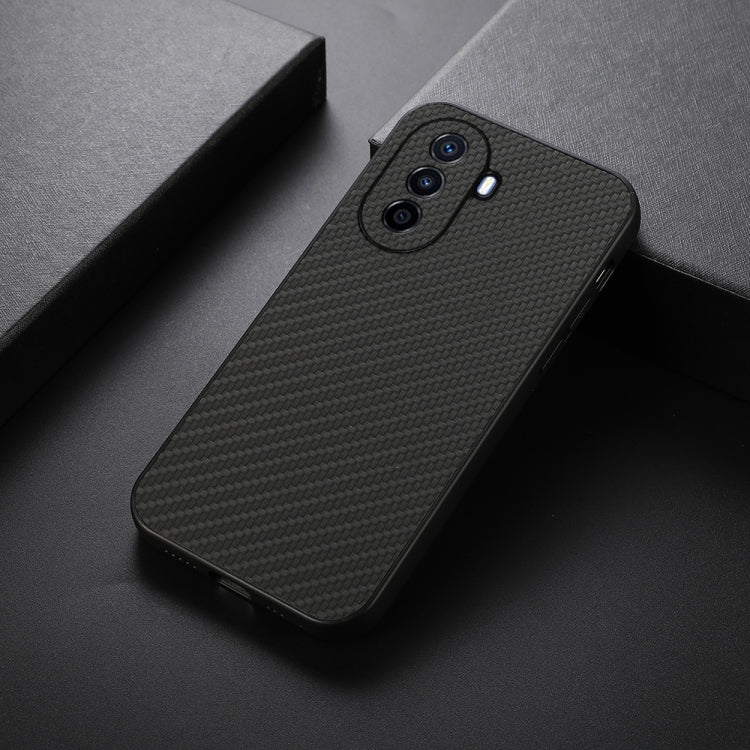 For Huawei Enjoy 50 China/nova Y70 4G Global/nova Y70 Plus Fine Hole Carbon Fiber Texture Shockproof Phone Case(Black) - Huawei Cases by buy2fix | Online Shopping UK | buy2fix