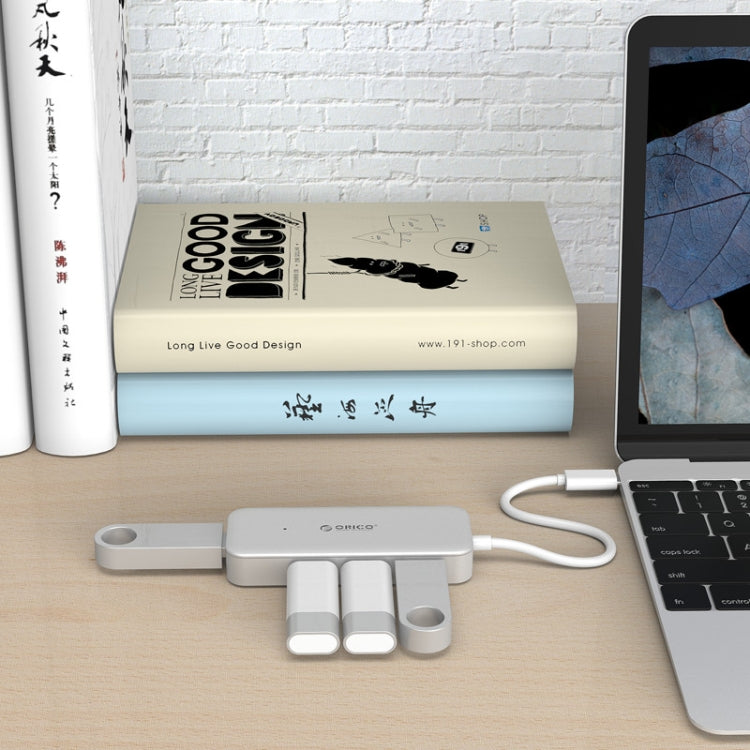 ORICO TC4U-U3 Type-C to USB 3.0 4-Port USB 3.0 Expansion HUB(Silver) - USB HUB by ORICO | Online Shopping UK | buy2fix