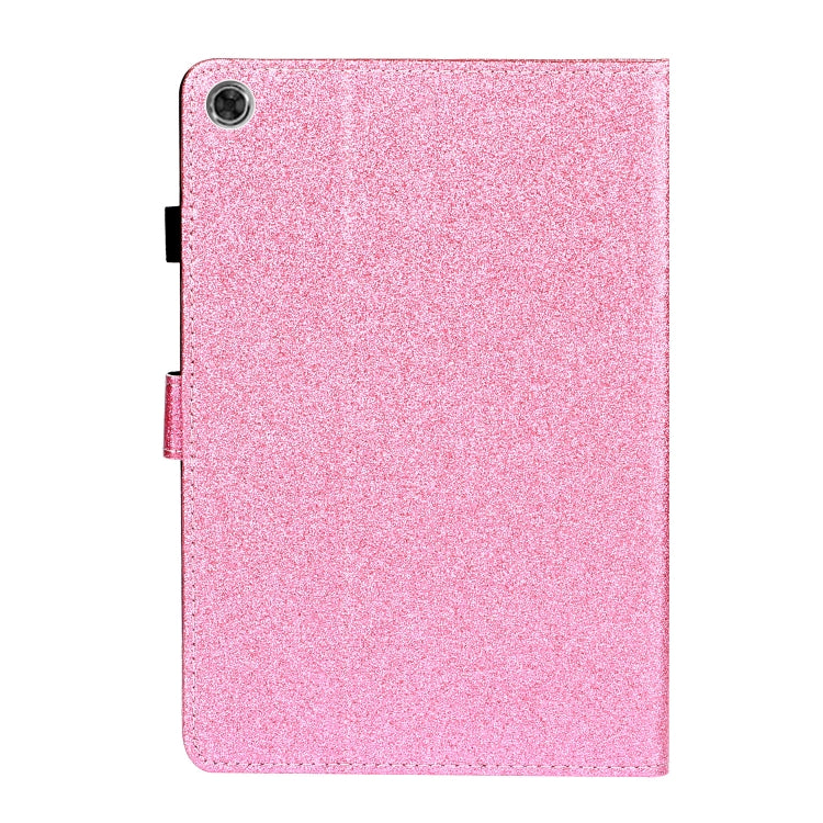 For Lenovo Tab M10 3rd Gen Varnish Glitter Powder Smart Leather Tablet Case(Pink) - Lenovo by buy2fix | Online Shopping UK | buy2fix