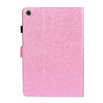 For Lenovo Tab M10 3rd Gen Varnish Glitter Powder Smart Leather Tablet Case(Pink) - Lenovo by buy2fix | Online Shopping UK | buy2fix
