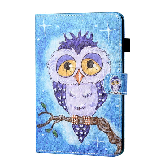 For Lenovo Tab M10 3rd Gen Coloured Drawing Stitching Smart Leather Tablet Case(Blue Owl) - Lenovo by buy2fix | Online Shopping UK | buy2fix