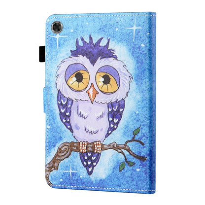 For Lenovo Tab M10 3rd Gen Coloured Drawing Stitching Smart Leather Tablet Case(Blue Owl) - Lenovo by buy2fix | Online Shopping UK | buy2fix