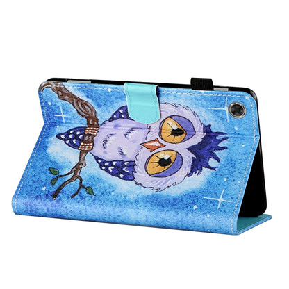 For Lenovo Tab M10 3rd Gen Coloured Drawing Stitching Smart Leather Tablet Case(Blue Owl) - Lenovo by buy2fix | Online Shopping UK | buy2fix