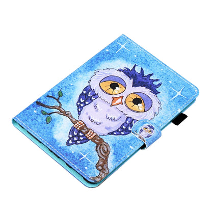 For Lenovo Tab M10 3rd Gen Coloured Drawing Stitching Smart Leather Tablet Case(Blue Owl) - Lenovo by buy2fix | Online Shopping UK | buy2fix