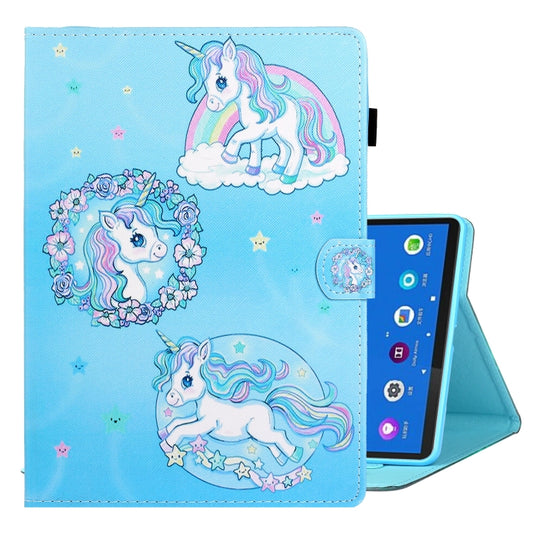 For Lenovo Tab M10 3rd Gen Coloured Drawing Smart Leather Tablet Case(Unicorn) - Lenovo by buy2fix | Online Shopping UK | buy2fix