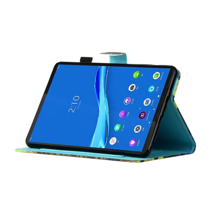 For Lenovo Tab M10 3rd Gen Coloured Drawing Stitching Smart Leather Tablet Case(Night Cat) - Lenovo by buy2fix | Online Shopping UK | buy2fix