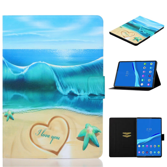For Lenovo Tab M10 3rd Gen Voltage Coloured Drawing Smart Leather Tablet Case(Blue Beach) - Lenovo by buy2fix | Online Shopping UK | buy2fix