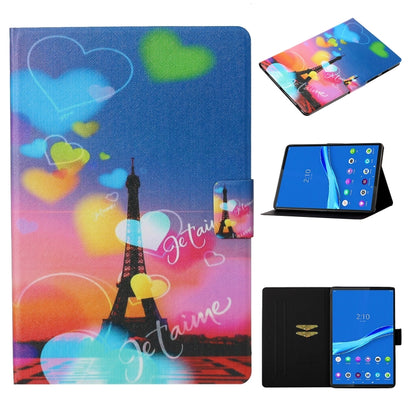 For Lenovo Tab M10 Plus 10.6 3rd Gen 2022 Voltage Coloured Drawing Smart Leather Tablet Case(Romantic Tower) - Lenovo by buy2fix | Online Shopping UK | buy2fix