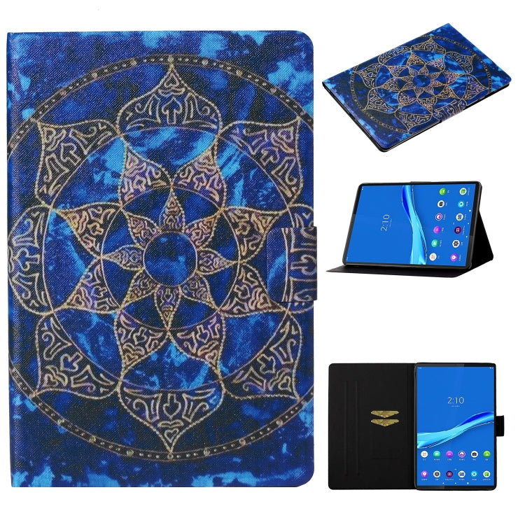 For Lenovo Tab M10 3rd Gen Voltage Coloured Drawing Smart Leather Tablet Case(Blue Mandala) - Lenovo by buy2fix | Online Shopping UK | buy2fix