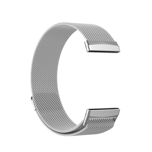 For Fitbit  Versa 4 / 3 Milanese Magnetic Metal Weave Watchband, Large Size(Silver) - Watch Bands by buy2fix | Online Shopping UK | buy2fix