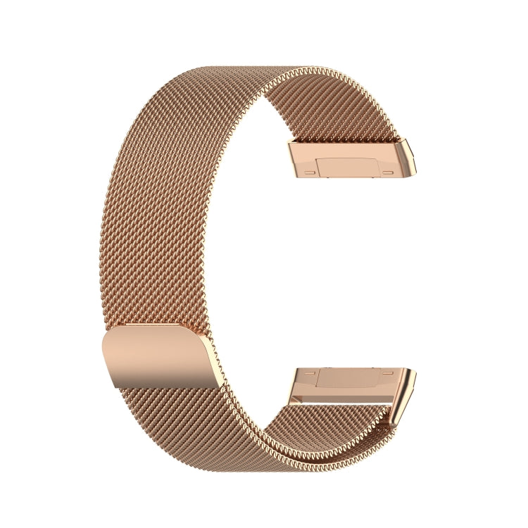 For Fitbit  Versa 4 / 3  Milanese Magnetic Metal Weave Watchband, Large Size(Rose Gold) - Watch Bands by buy2fix | Online Shopping UK | buy2fix