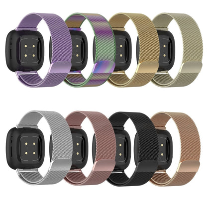 For Fitbit  Versa 4 / 3  Milanese Magnetic Metal Weave Watchband, Large Size(Rose Gold) - Watch Bands by buy2fix | Online Shopping UK | buy2fix