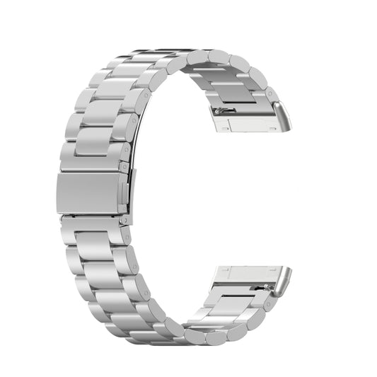For Fitbit Versa 4/Sense 2/Versa 3/Sense 3 Beads Stainless Steel Watch Band(Silver) - Watch Bands by buy2fix | Online Shopping UK | buy2fix