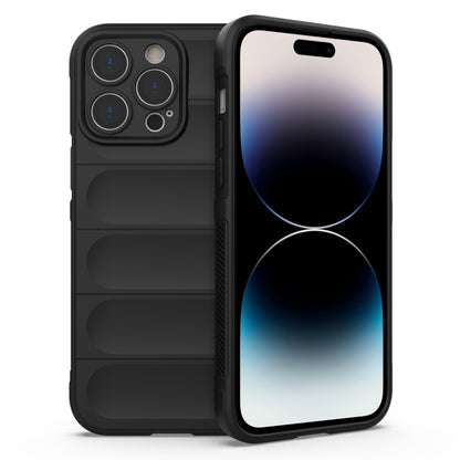 For iPhone 14 Pro Max Magic Shield TPU + Flannel Phone Case (Black) - iPhone 14 Pro Max Cases by buy2fix | Online Shopping UK | buy2fix