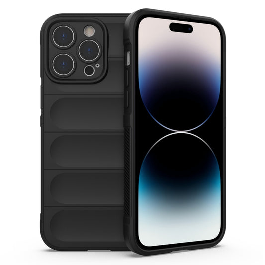 For iPhone 14 Pro Max Magic Shield TPU + Flannel Phone Case (Black) - iPhone 14 Pro Max Cases by buy2fix | Online Shopping UK | buy2fix