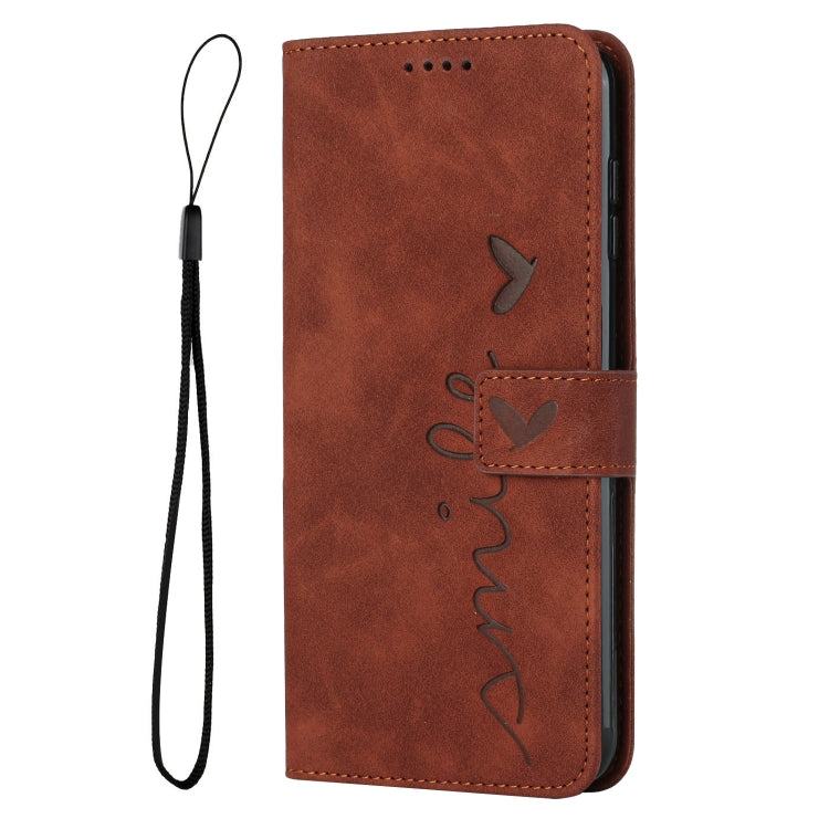 For Infinix Smart 6 Skin Feel Heart Pattern Leather Phone Case(Brown) - Infinix Cases by buy2fix | Online Shopping UK | buy2fix