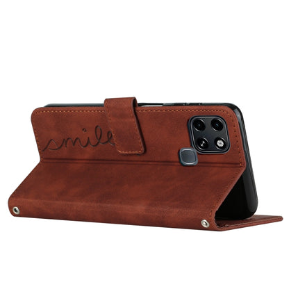 For Infinix Smart 6 Skin Feel Heart Pattern Leather Phone Case(Brown) - Infinix Cases by buy2fix | Online Shopping UK | buy2fix