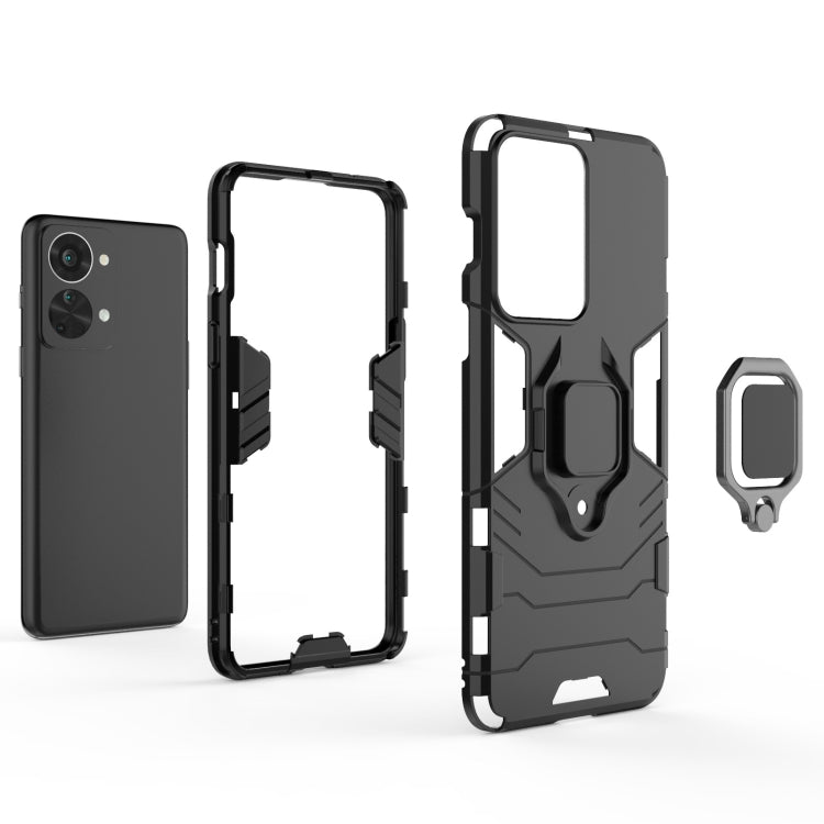 For OnePlus Nord 2T 5G Magnetic Ring Holder PC + TPU Phone Case(Black) - OnePlus Cases by buy2fix | Online Shopping UK | buy2fix
