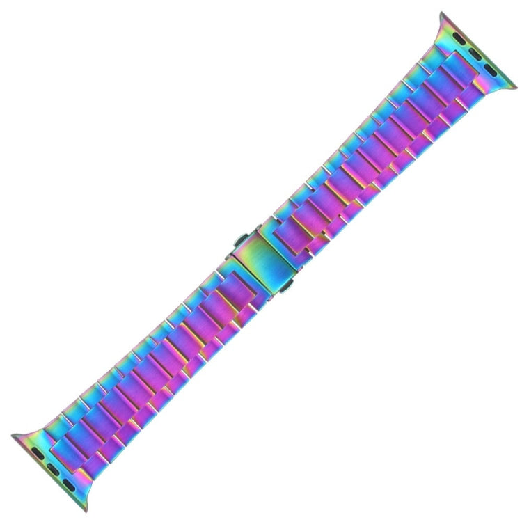 Small Waist Stainless Steel Watch Band For Apple Watch Series 9&8&7 41mm / SE 3&SE 2&6&SE&5&4 40mm / 3&2&1 38mm(Colorful) - Watch Bands by buy2fix | Online Shopping UK | buy2fix