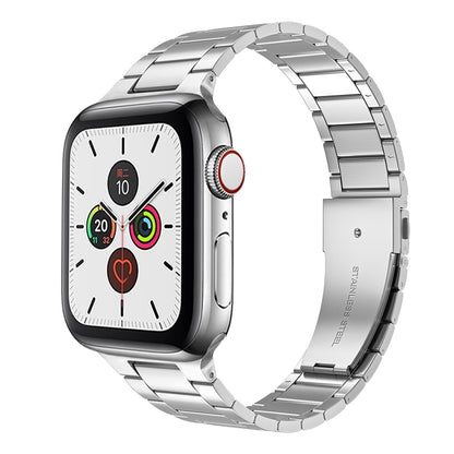 Small Waist Stainless Steel Watch Band For Apple Watch Series 9&8&7 41mm / SE 3&SE 2&6&SE&5&4 40mm / 3&2&1 38mm(Silver) - Watch Bands by buy2fix | Online Shopping UK | buy2fix