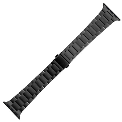 Small Waist Stainless Steel Watch Band For Apple Watch Series 8&7 45mm / SE 2&6&SE&5&4 44mm / 3&2&1 42mm(Black) by buy2fix