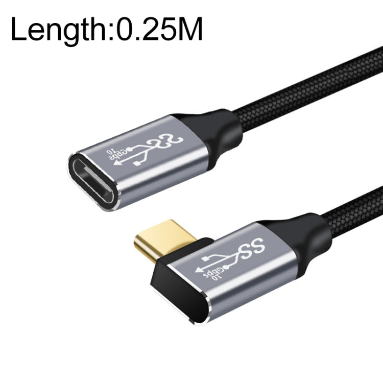 25cm 10Gbps USB-C / Type-C Female to Male Elbow Charging Data Transmission Extension Cable by buy2fix