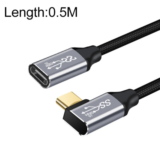 50cm 10Gbps USB-C / Type-C Female to Male Elbow Charging Data Transmission Extension Cable by buy2fix