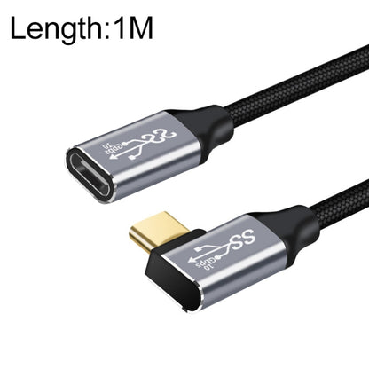 1m 10Gbps USB-C / Type-C Female to Male Elbow Charging Data Transmission Extension Cable by buy2fix