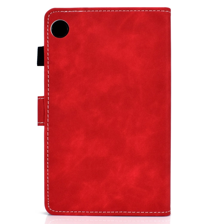 For Lenovo Tab M10 Plus 10.6 3rd Gen 2022 Stitching Cowhide Texture Smart Leather Tablet Case(Red) - Lenovo by buy2fix | Online Shopping UK | buy2fix