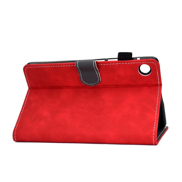 For Lenovo Tab M10 Plus 10.6 3rd Gen 2022 Stitching Cowhide Texture Smart Leather Tablet Case(Red) - Lenovo by buy2fix | Online Shopping UK | buy2fix