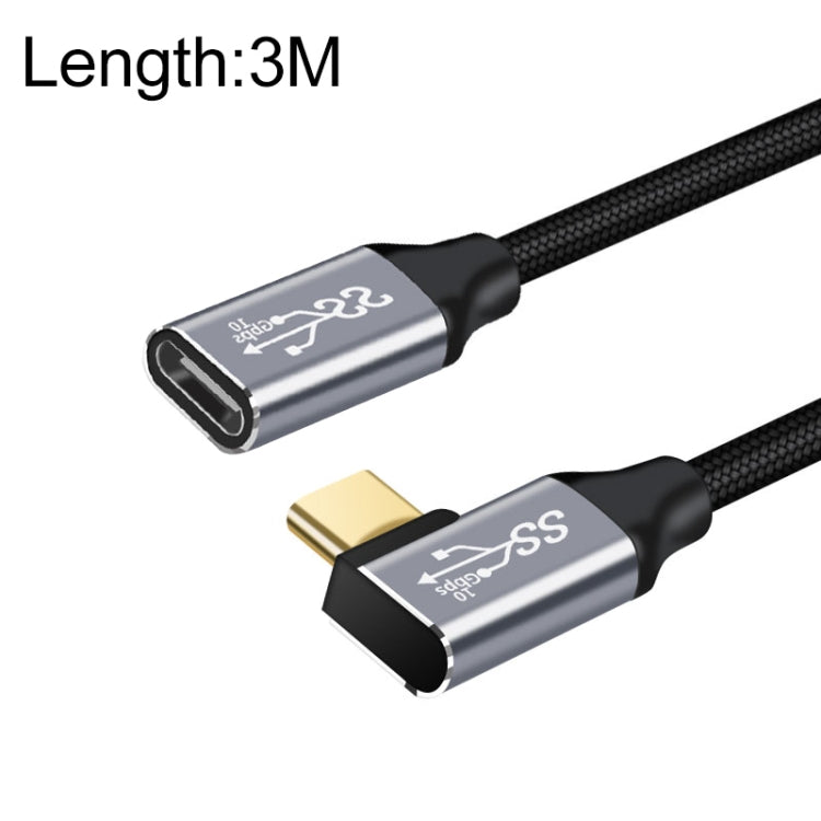 3m 10Gbps USB-C / Type-C Female to Male Elbow Charging Data Transmission Extension Cable - Cable & Adapters by buy2fix | Online Shopping UK | buy2fix
