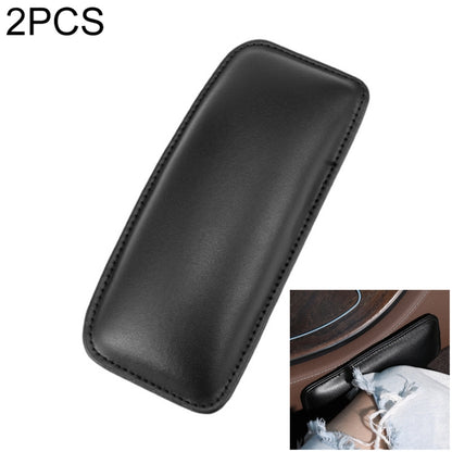 2 PCS Car Non-slip Soft Floor Protector Carpet Floor Mat Knee Bolster, Style:PU Leather(Black) by buy2fix