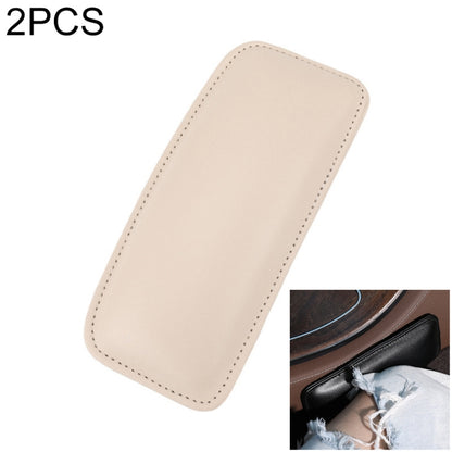 2 PCS Car Non-slip Soft Floor Protector Carpet Floor Mat Knee Bolster, Style:PU Leather(Apricot) by buy2fix