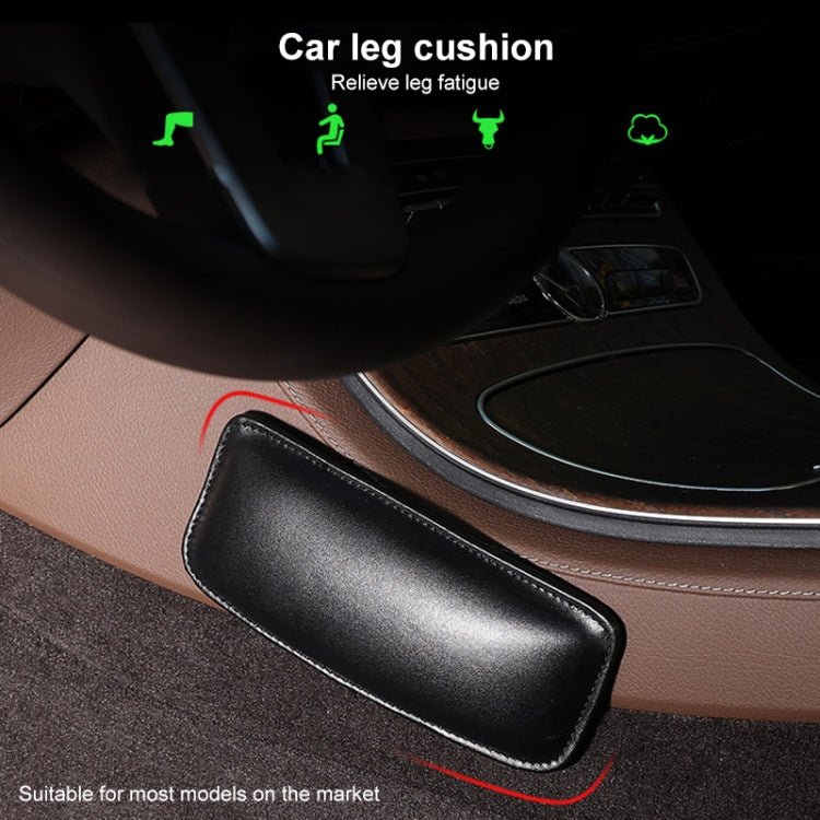 2 PCS Car Non-slip Soft Floor Protector Carpet Floor Mat Knee Bolster, Style:First Layer Cowhide(Black) by buy2fix