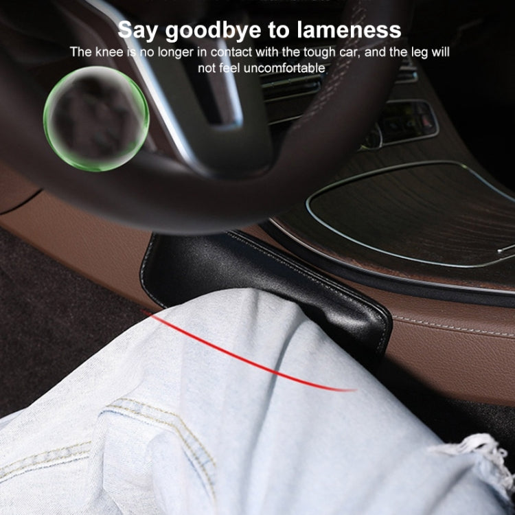 2 PCS Car Non-slip Soft Floor Protector Carpet Floor Mat Knee Bolster, Style:First Layer Cowhide(Apricot) by buy2fix