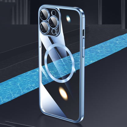 For iPhone 12 Pro Max Magsafe Magnetic Electroplated PC Phone Case(Blue) by buy2fix