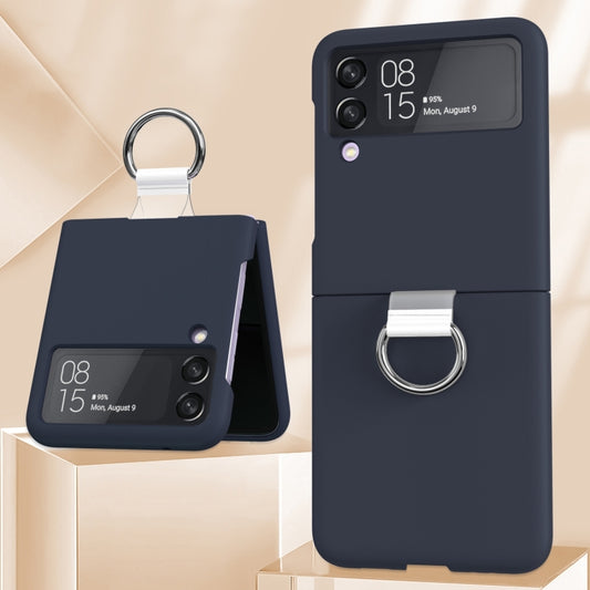 For Samsung Galaxy Z Flip4 5G PC PVC Ring Phone Case(Black) - Galaxy Z Flip4 5G Cases by buy2fix | Online Shopping UK | buy2fix