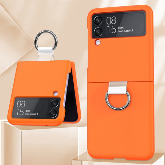 For Samsung Galaxy Z Flip4 5G PC PVC Ring Phone Case(Orange) - Galaxy Z Flip4 5G Cases by buy2fix | Online Shopping UK | buy2fix