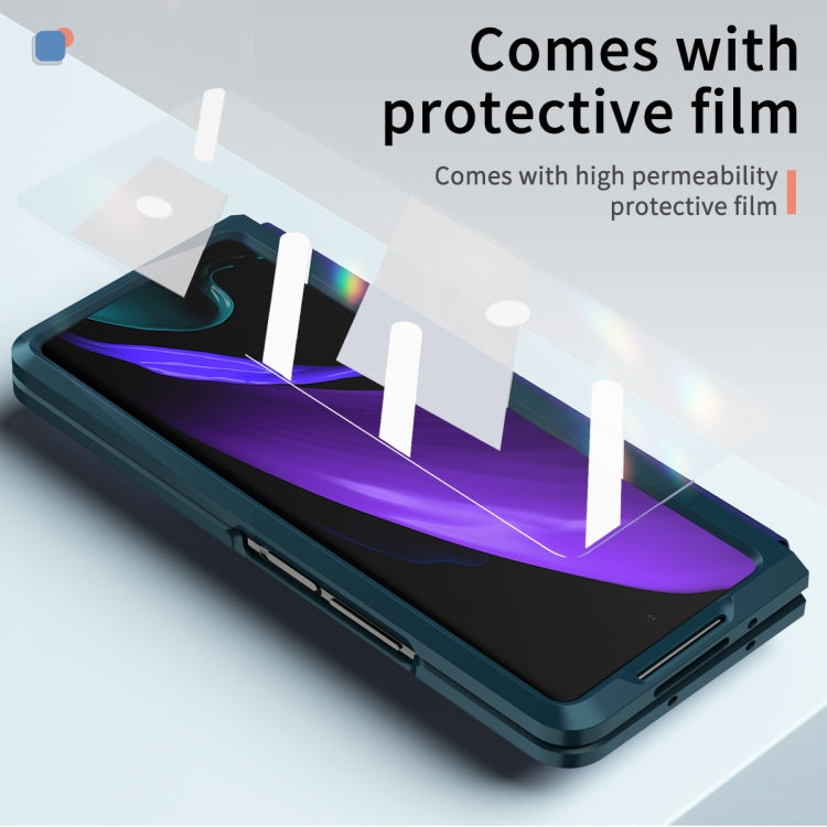 For Samsung Galaxy Z Fold2 5G Retractable Hinge TPU + PC Phone Case with Protective Film(Green) by buy2fix