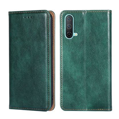 For OnePlus Nord CE 5G Gloss Oil Solid Color Magnetic Leather Phone Case(Green) - OnePlus Cases by buy2fix | Online Shopping UK | buy2fix