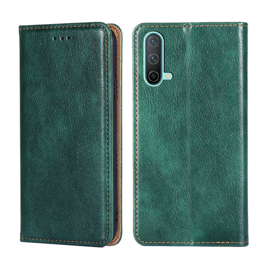 For OnePlus Nord CE 5G Gloss Oil Solid Color Magnetic Leather Phone Case(Green) - OnePlus Cases by buy2fix | Online Shopping UK | buy2fix