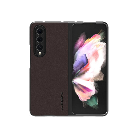 For Samsung Galaxy Z Fold4 5G LC.IMEEKE Shock-resistant Plain Leather All-inclusive Protective Case(Brown) - Galaxy Z Fold4 5G Cases by LC.IMEEKE | Online Shopping UK | buy2fix
