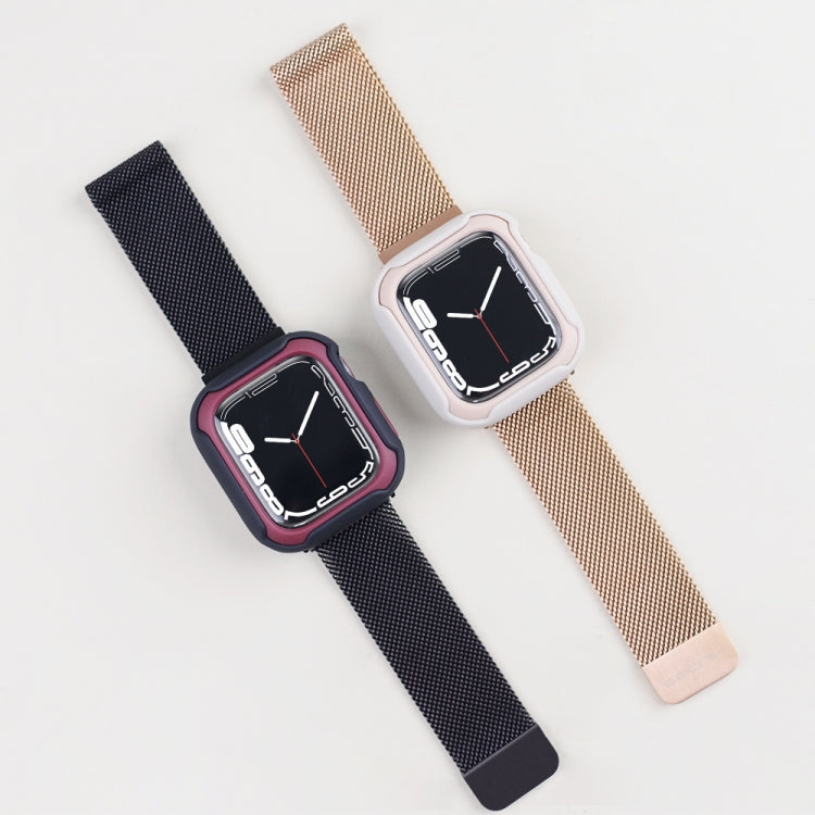 Detachable Two-color Watch Case For Apple Watch Series 9 / 8 / 7 45mm / 6&SE&5&4 44mm(Black Midnight Blue) - Watch Cases by buy2fix | Online Shopping UK | buy2fix