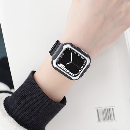 Detachable Two-color Watch Case For Apple Watch Series 9 / 8 / 7 45mm / 6&SE&5&4 44mm(Black Midnight Blue) - Watch Cases by buy2fix | Online Shopping UK | buy2fix