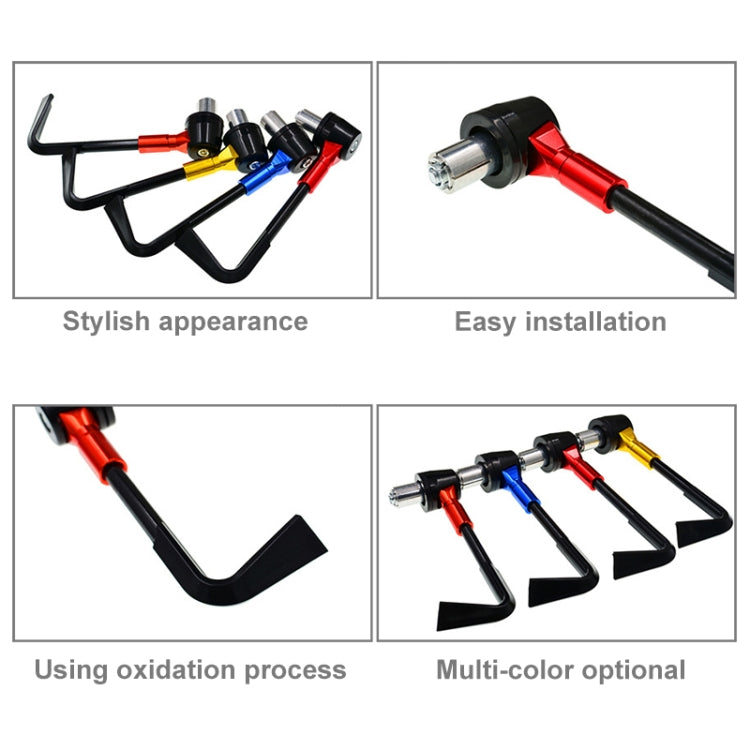 2 PCS Universal 22mm Shockproof Protection Rod CNC Horn Shape Handbrake Motorcycle Modification Accessories(Blue) - Motorbike Brakes by buy2fix | Online Shopping UK | buy2fix