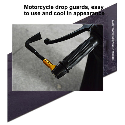2 PCS Universal 22mm Shockproof Protection Rod CNC Horn Shape Handbrake Motorcycle Modification Accessories(Black) - Motorbike Brakes by buy2fix | Online Shopping UK | buy2fix