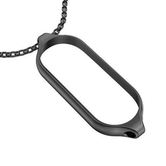 For Xiaomi Mi Band 5 / 6 MIJOBS Metal Pendant Stainless Steel Watch Necklace(Black) - Watch Bands by MIJOBS | Online Shopping UK | buy2fix