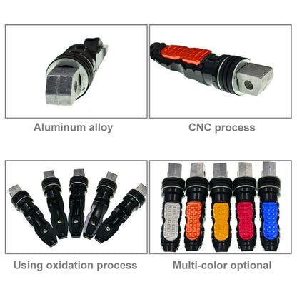 Universal Motor Bike Footpegs Foot Rests Rear Pedals Set Motorcycle Modification Accessories(Black) - Others by buy2fix | Online Shopping UK | buy2fix