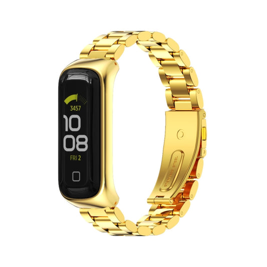 For Samsung Galaxy Fit 2 MIJOBS Three-bead Metal Stainless Steel Watch Band(Gold) - Watch Bands by MIJOBS | Online Shopping UK | buy2fix